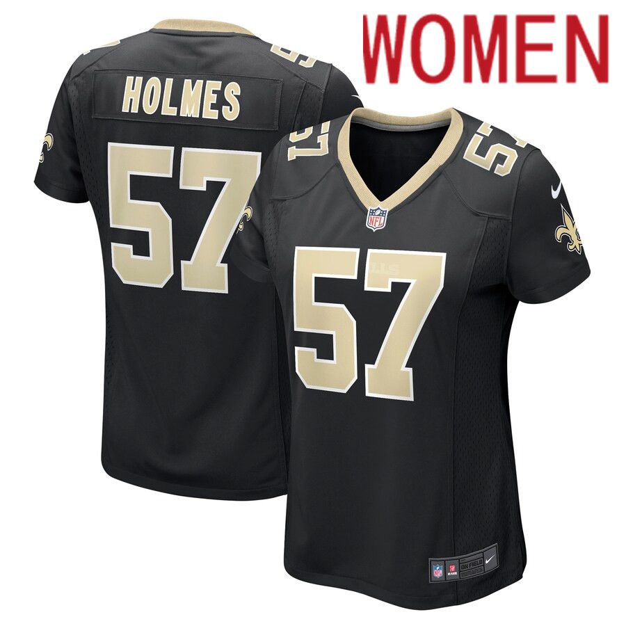 Women New Orleans Saints #57 Jalyn Holmes Nike Black Game Player NFL Jersey->women nfl jersey->Women Jersey